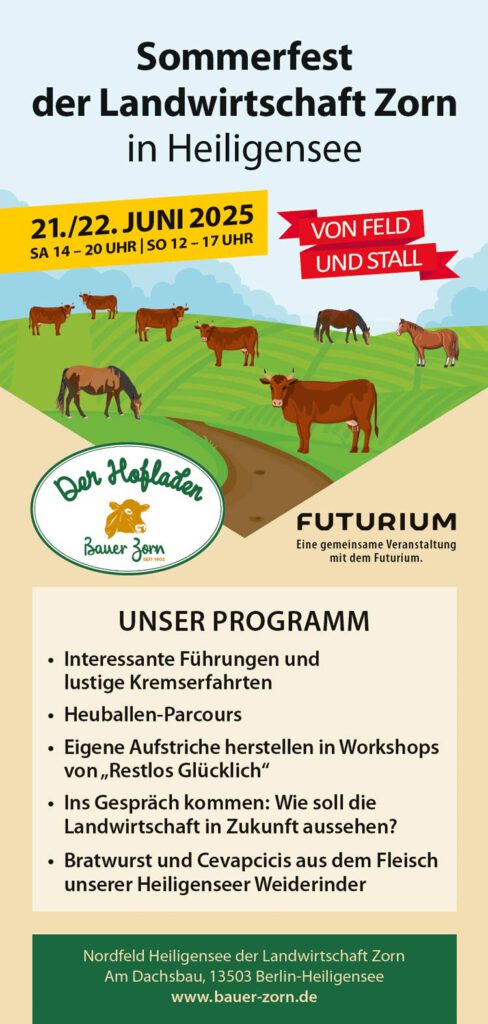 Einladungsflyer zum Sommerfest 2025 Bauer Zorn